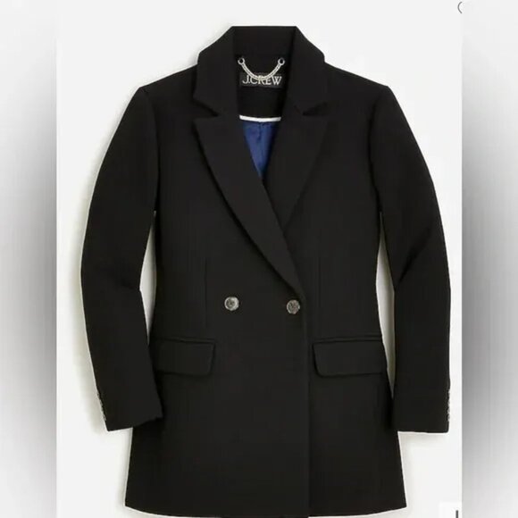 J. Crew Jackets & Blazers - J. CREW Black Coat JACKET Italian Double Cloth Outdoor Wool Size 6